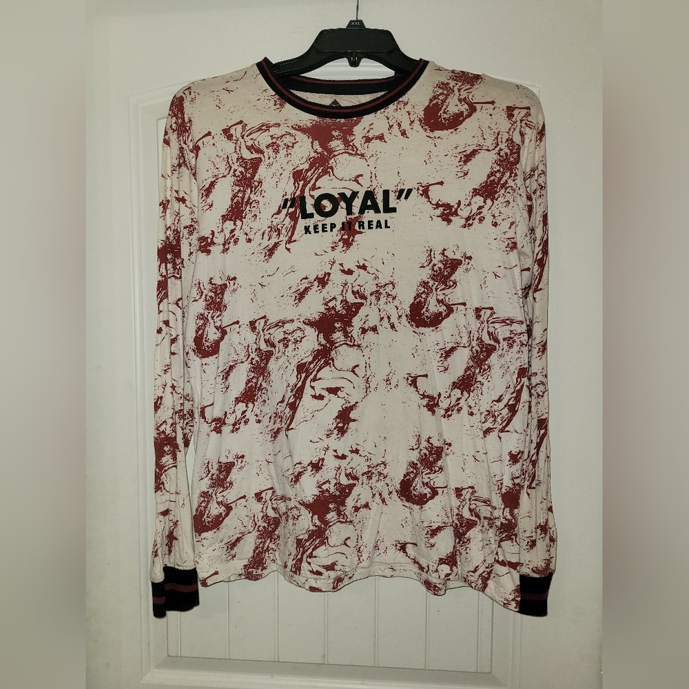 Original gravity mens loyalty splatter long sleeve tee shirt size large